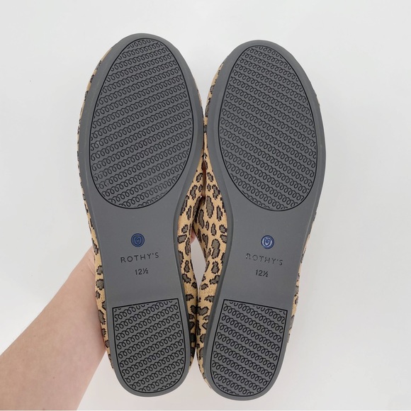 Rothy’s Spotted Cheetah Leopard Animal Print Flat Ballet Knit Stripe Shoes 12.5 - Picture 4 of 4